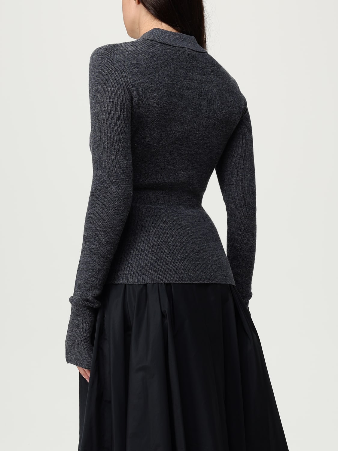 GANNI POLO SHIRT: Polo shirt woman Ganni, Grey - Img 3