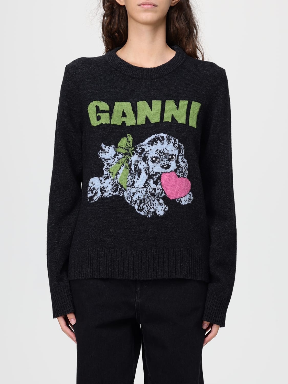 GANNI SWEATER: Sweater woman Ganni, Grey - Img 1