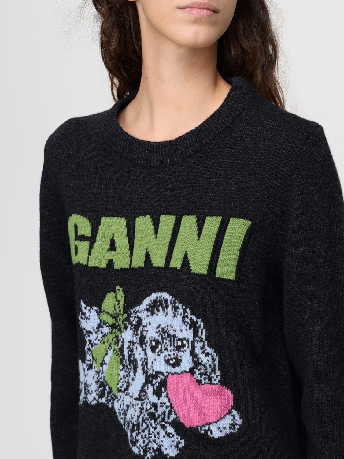 GANNI SWEATER: Sweater woman Ganni, Grey - Img 4