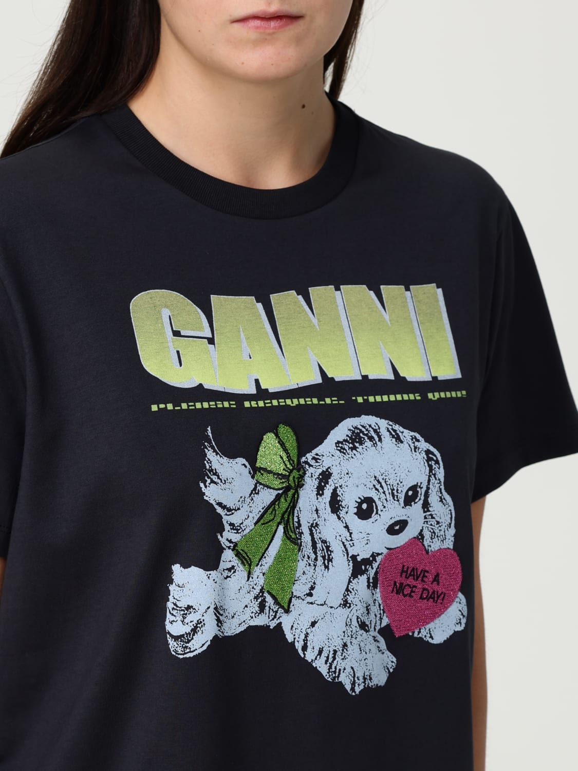 GANNI T-SHIRT: T-shirt woman Ganni, Grey - Img 4