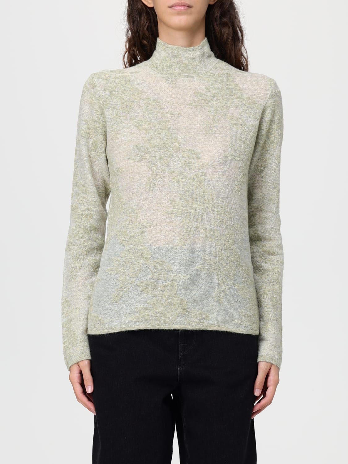 GANNI SWEATER: Sweater woman Ganni, Green - Img 1