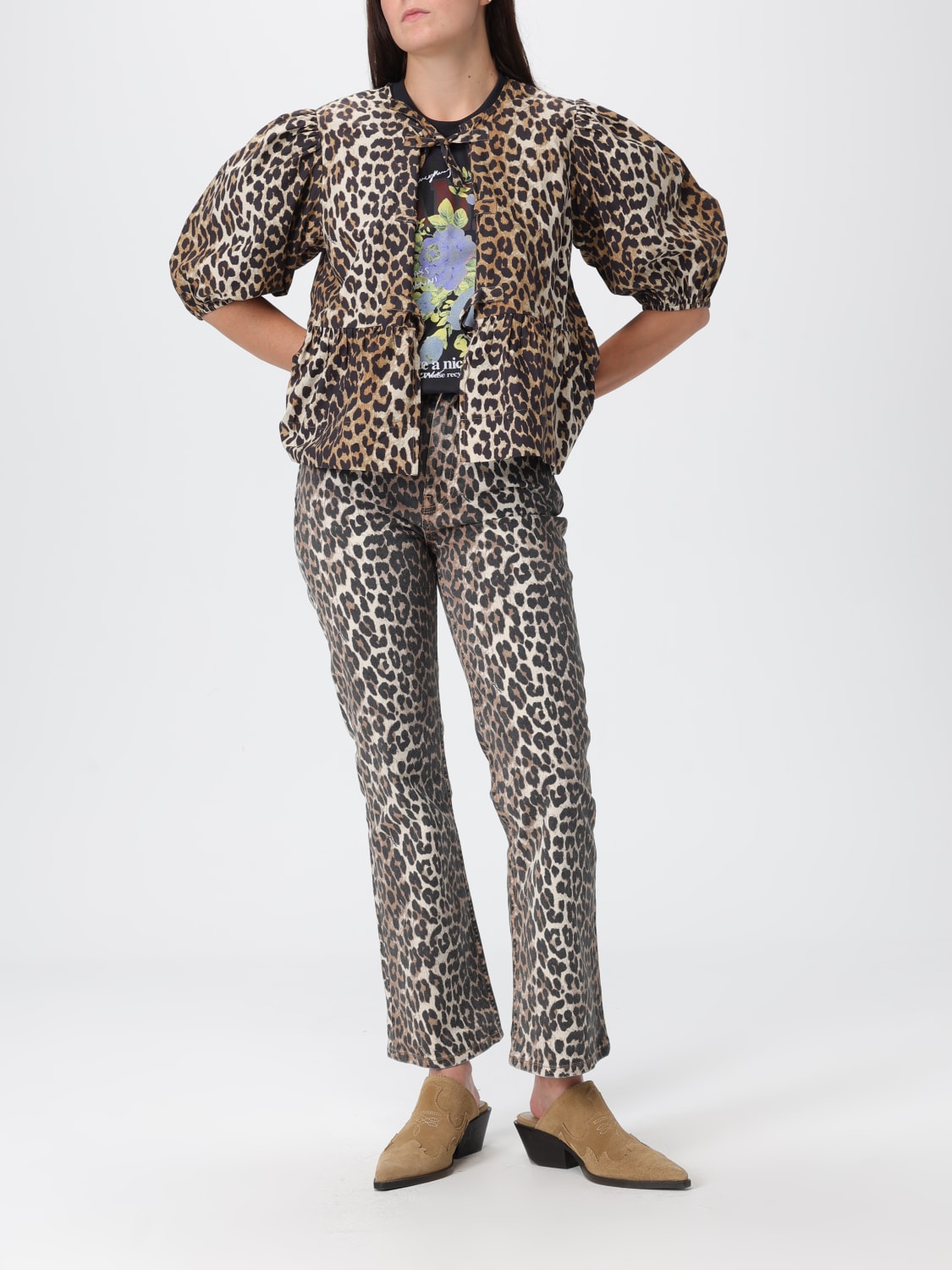 GANNI T-SHIRT: T-shirt woman Ganni, Grey - Img 2