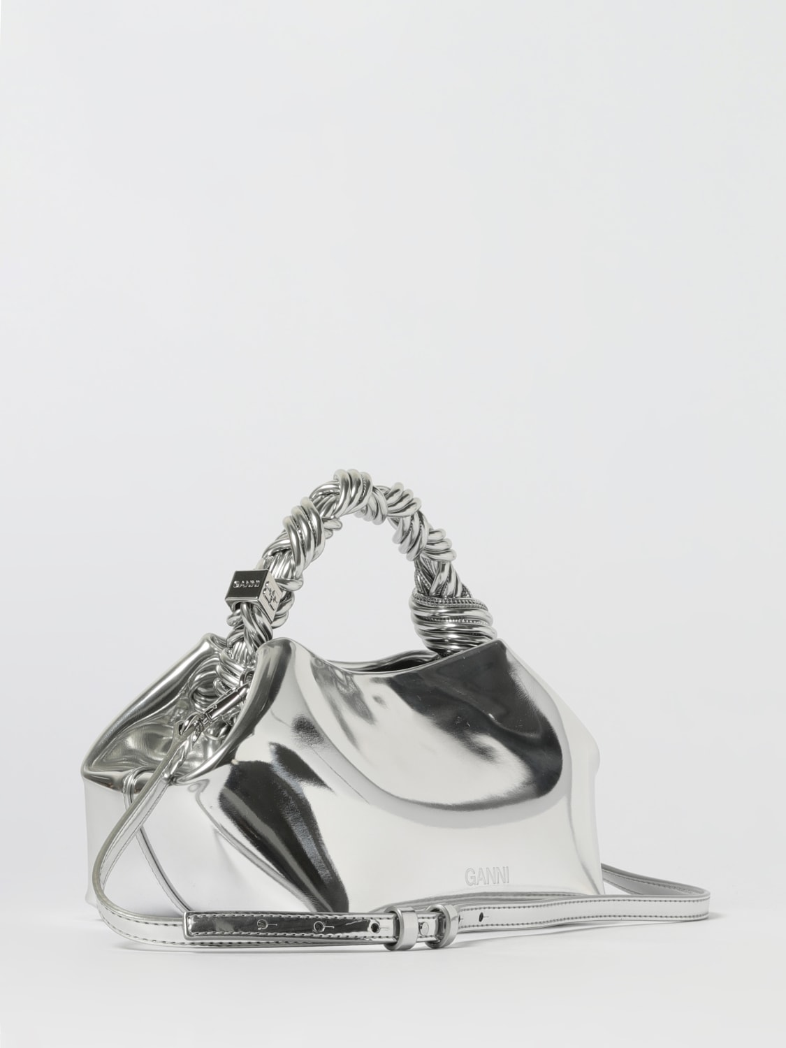 GANNI HANDBAG: Shoulder bag woman Ganni, Silver - Img 2