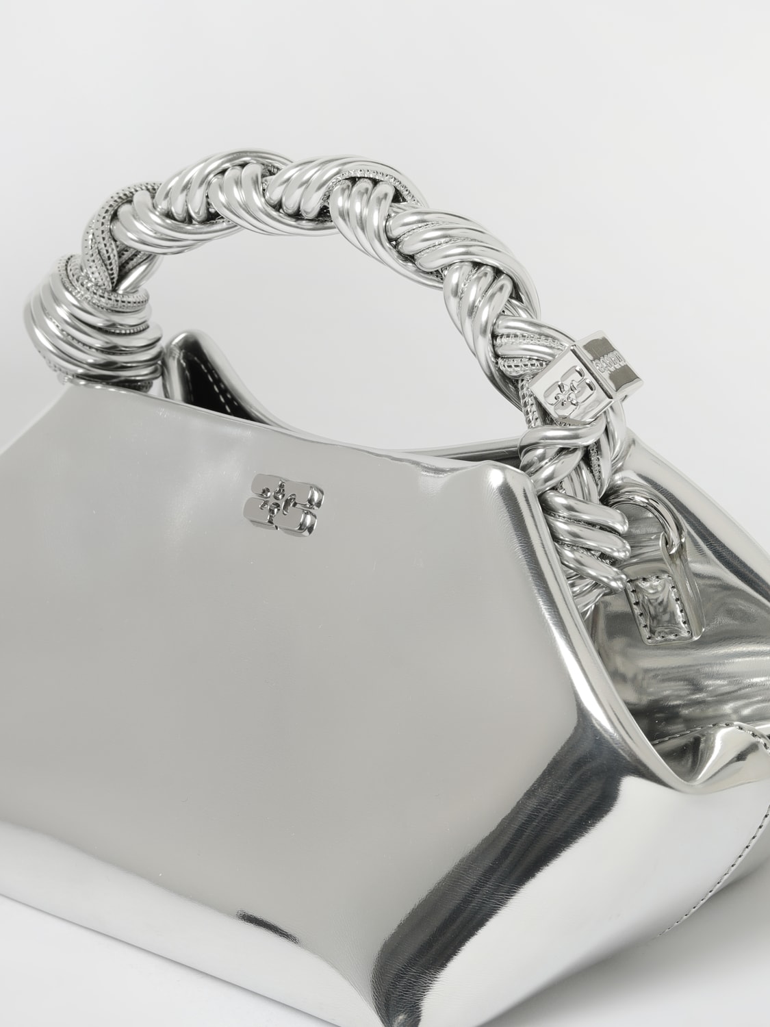 GANNI HANDBAG: Shoulder bag woman Ganni, Silver - Img 3