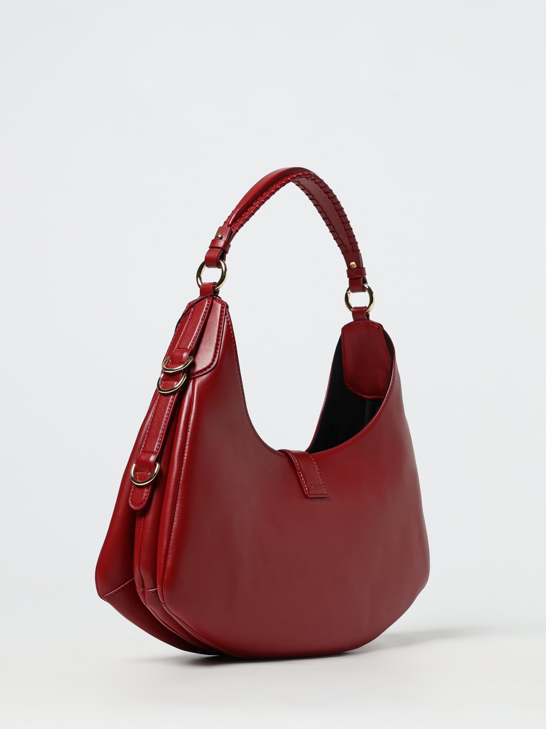 GANNI BORSA A SPALLA: Borsa Small Kat Ganni in pelle riciclata , Rosso - Img 2