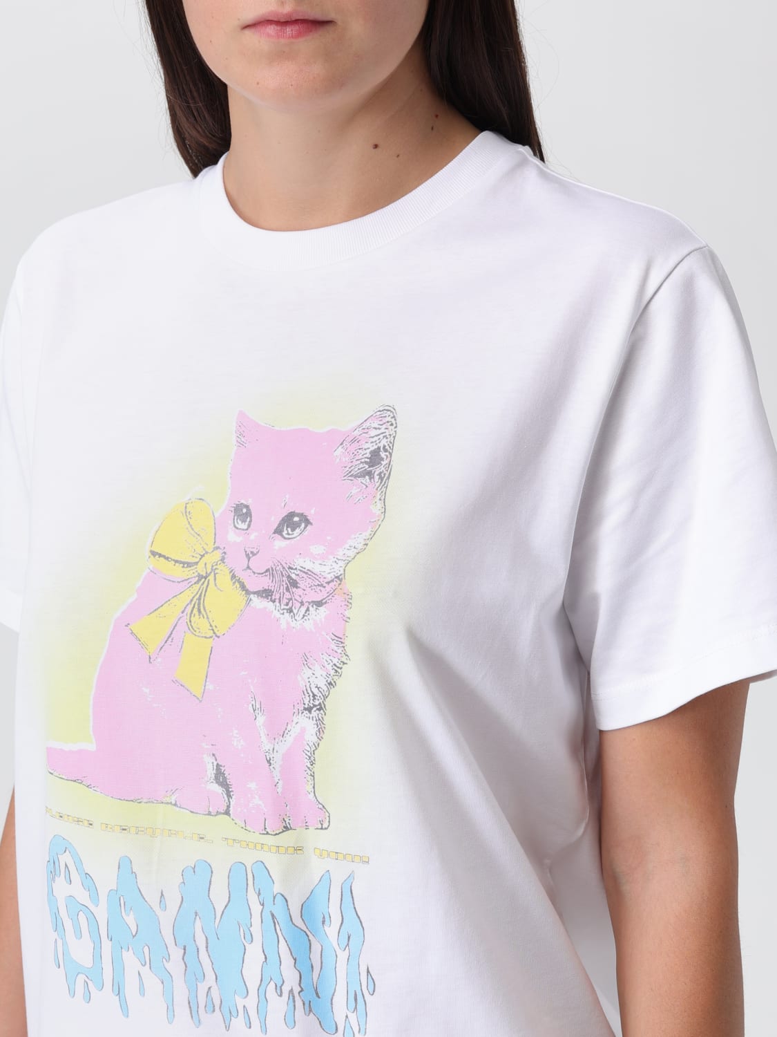 GANNI T-SHIRT: T-shirt woman Ganni, White - Img 4