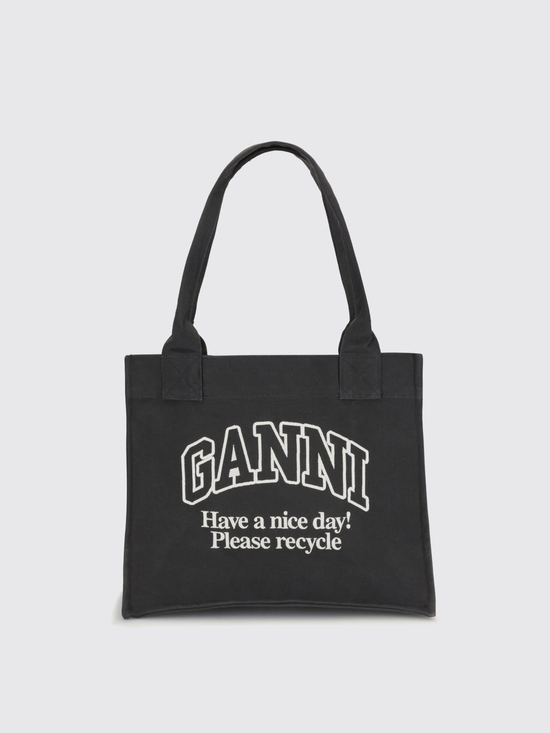 GANNI TOTE BAG: Shoulder bag woman Ganni, Charcoal - Img 1