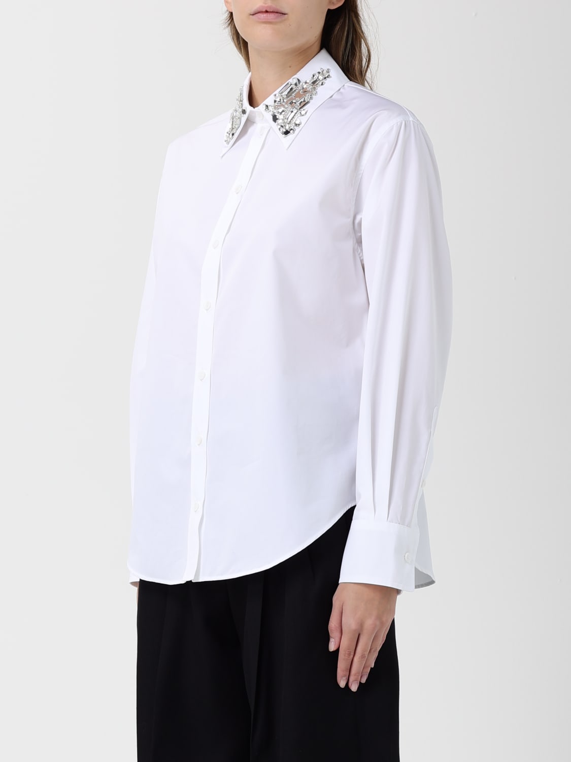 MCQUEEN HEMDBLUSE: Hemdbluse damen McQueen, Weiß - Img 4