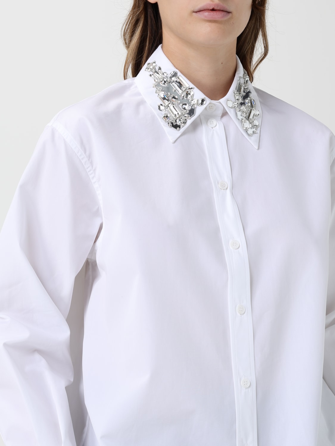 MCQUEEN HEMDBLUSE: Hemdbluse damen McQueen, Weiß - Img 5