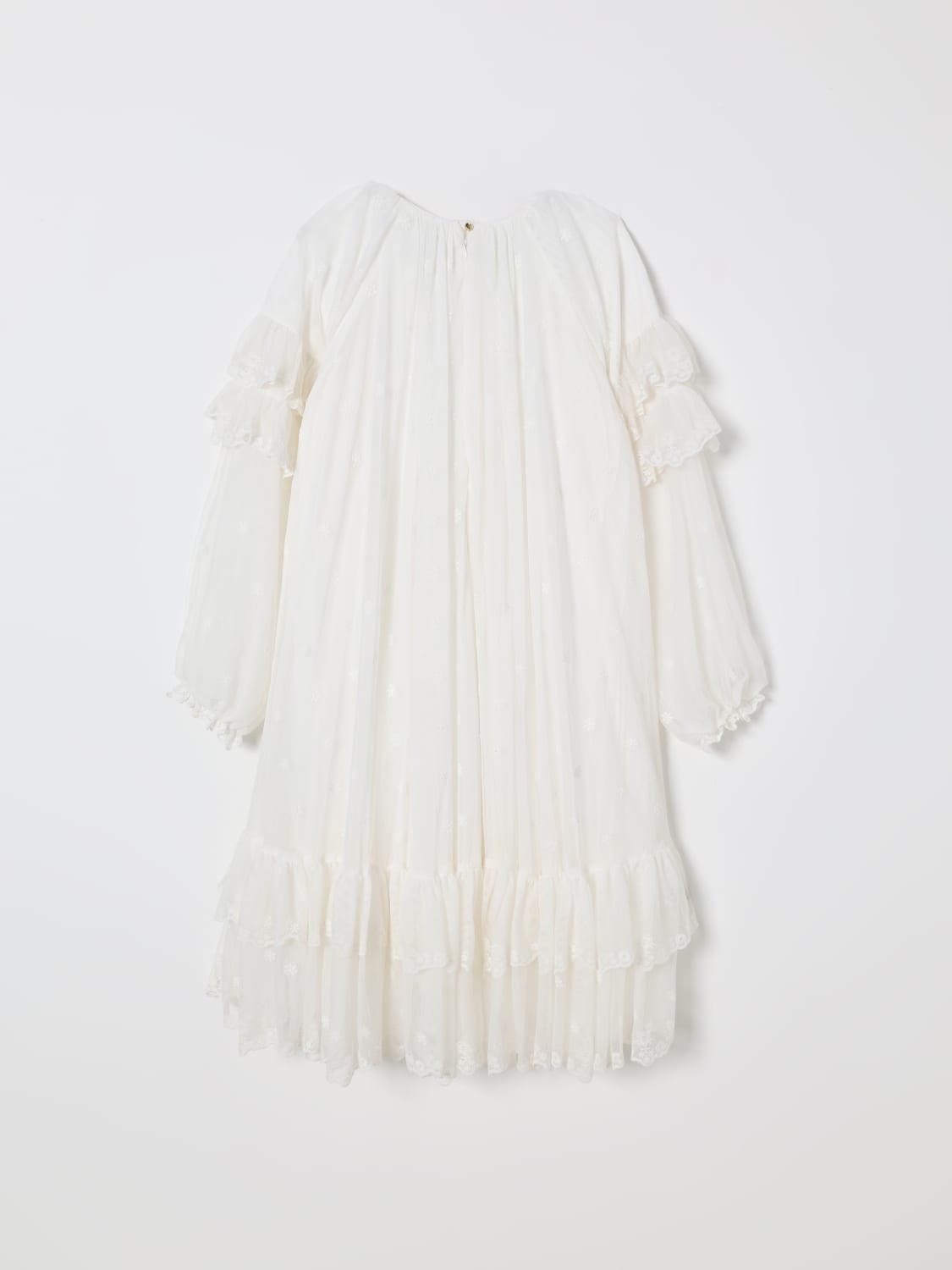 CHLOÉ ABITO: Abito in tulle ricamato Chloé, Bianco - Img 2