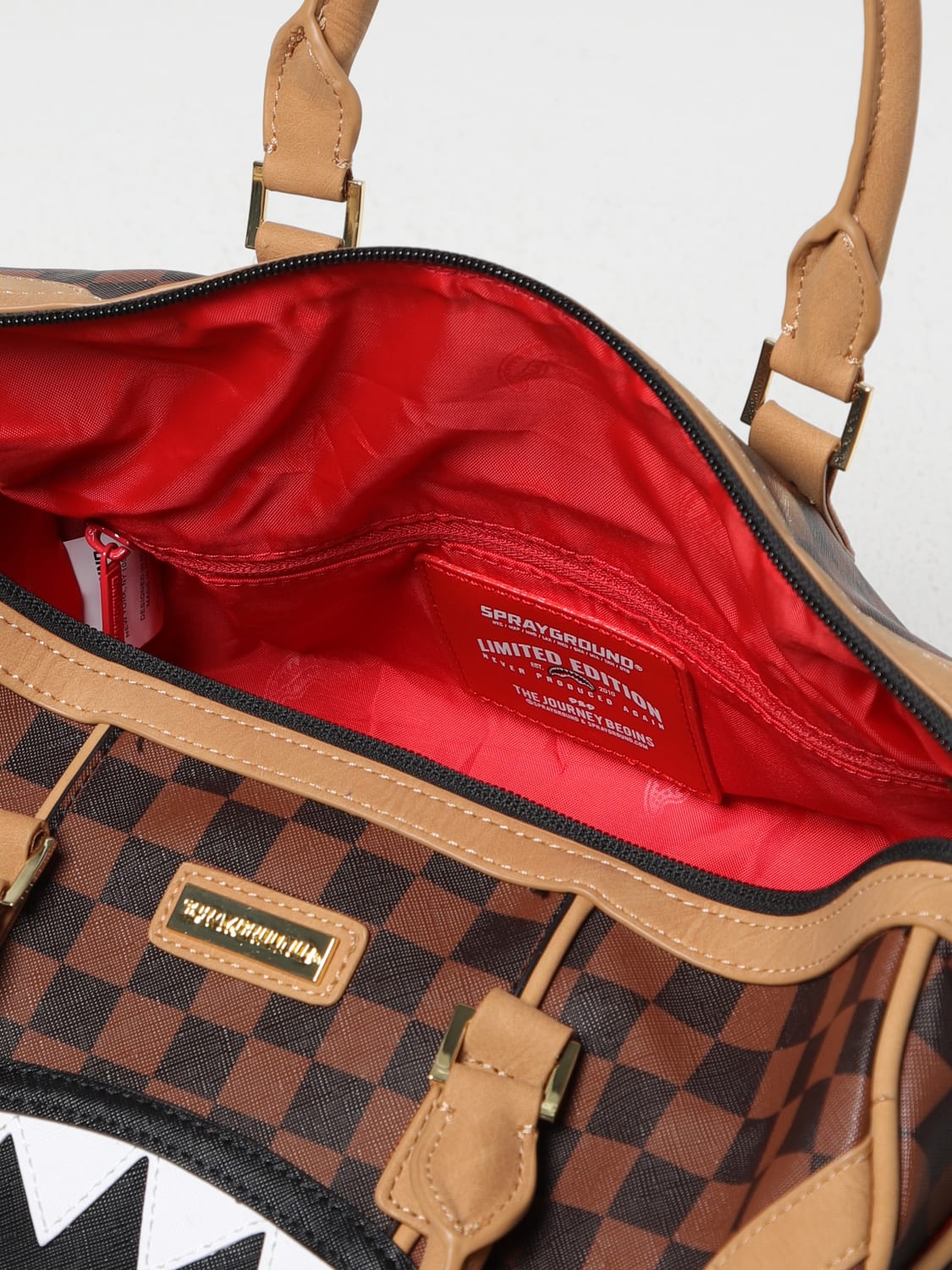 SPRAYGROUND VALIGIA: Borsone Hennyville Mini Duffle Sprayground in cotone spalmato saffiano , Fantasia - Img 4