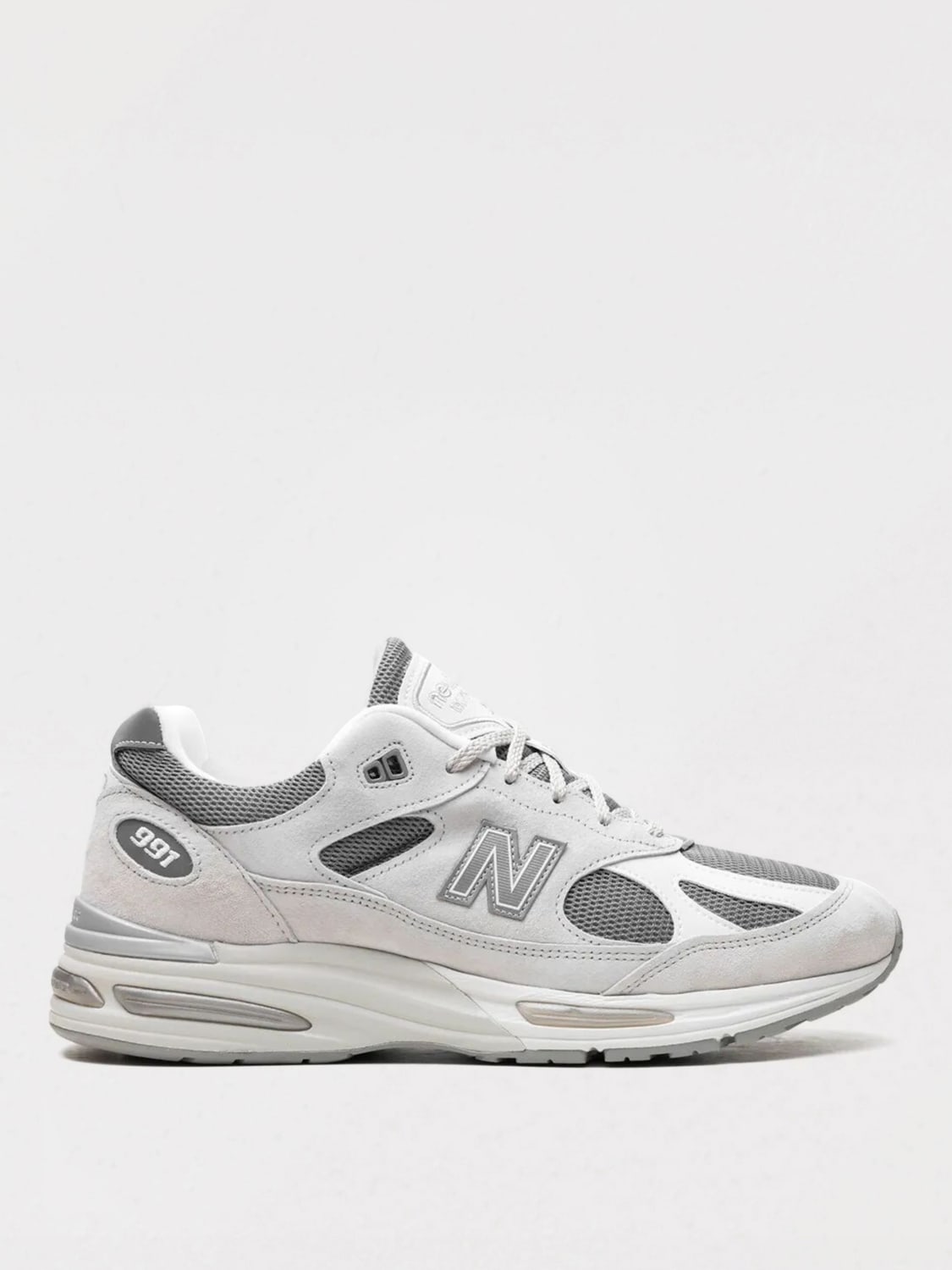 NEW BALANCE SNEAKERS: Sneakers Made in UK 991v2 New Balance in camoscio e mesh , Grigio - Img 1