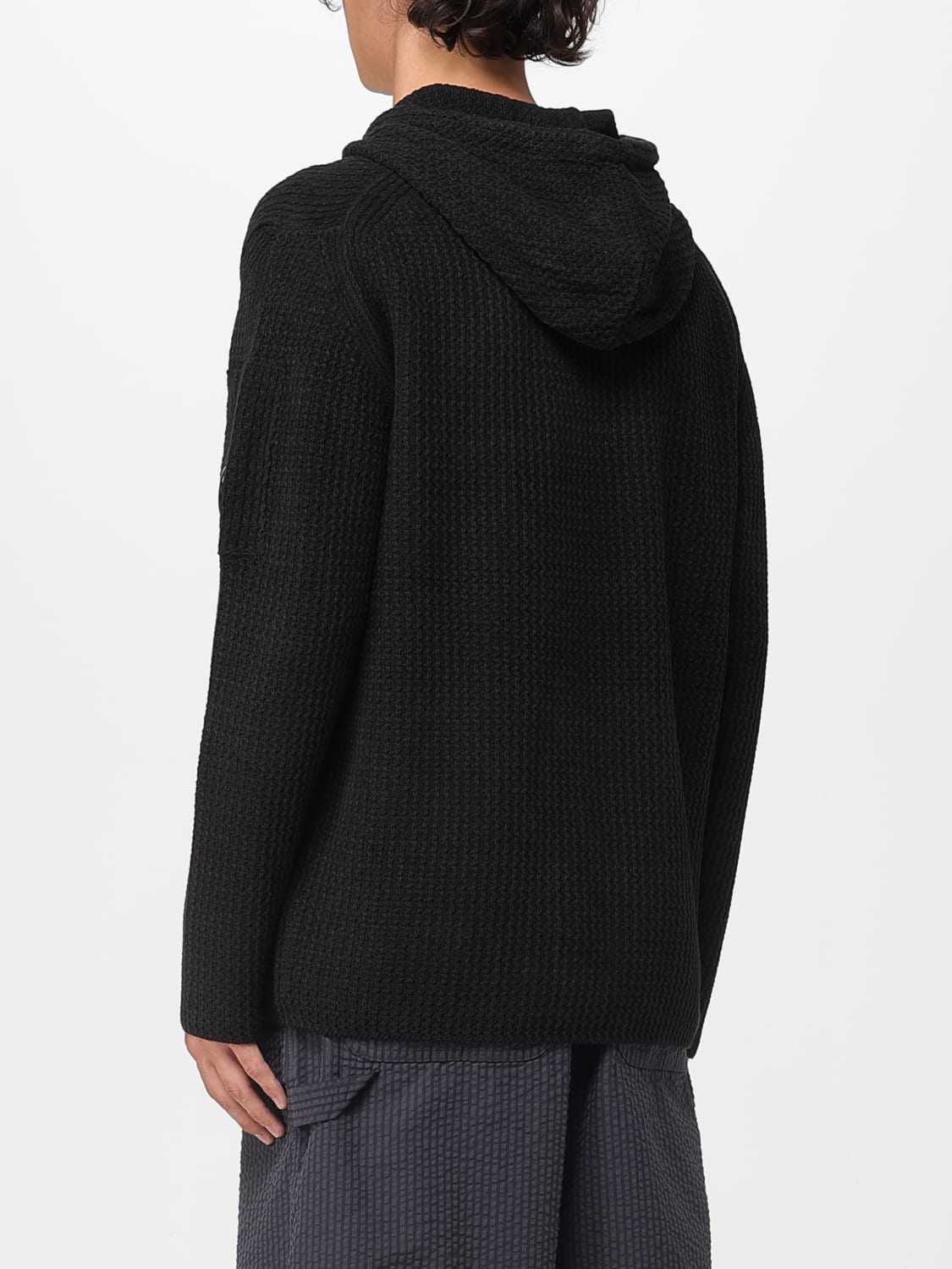 C.P. COMPANY FELPA: Felpa in maglia con cappuccio C.P. Company, Nero - Img 2