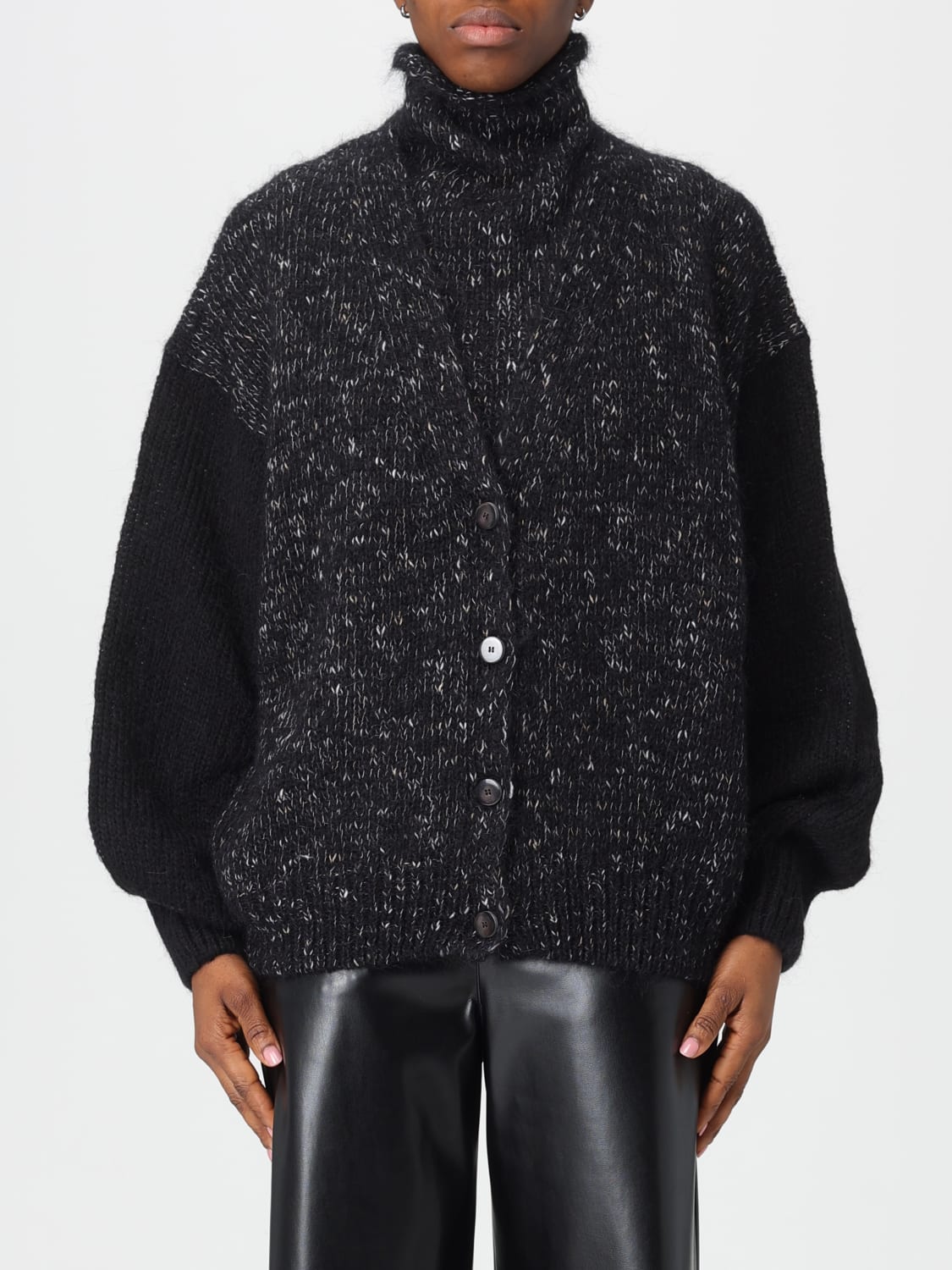 ALYSI SWEATER: Cardigan woman Alysi, Black - Img 1