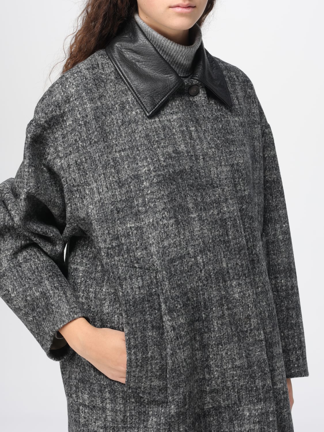 ALYSI JACKET: Coat woman Alysi, Grey - Img 4