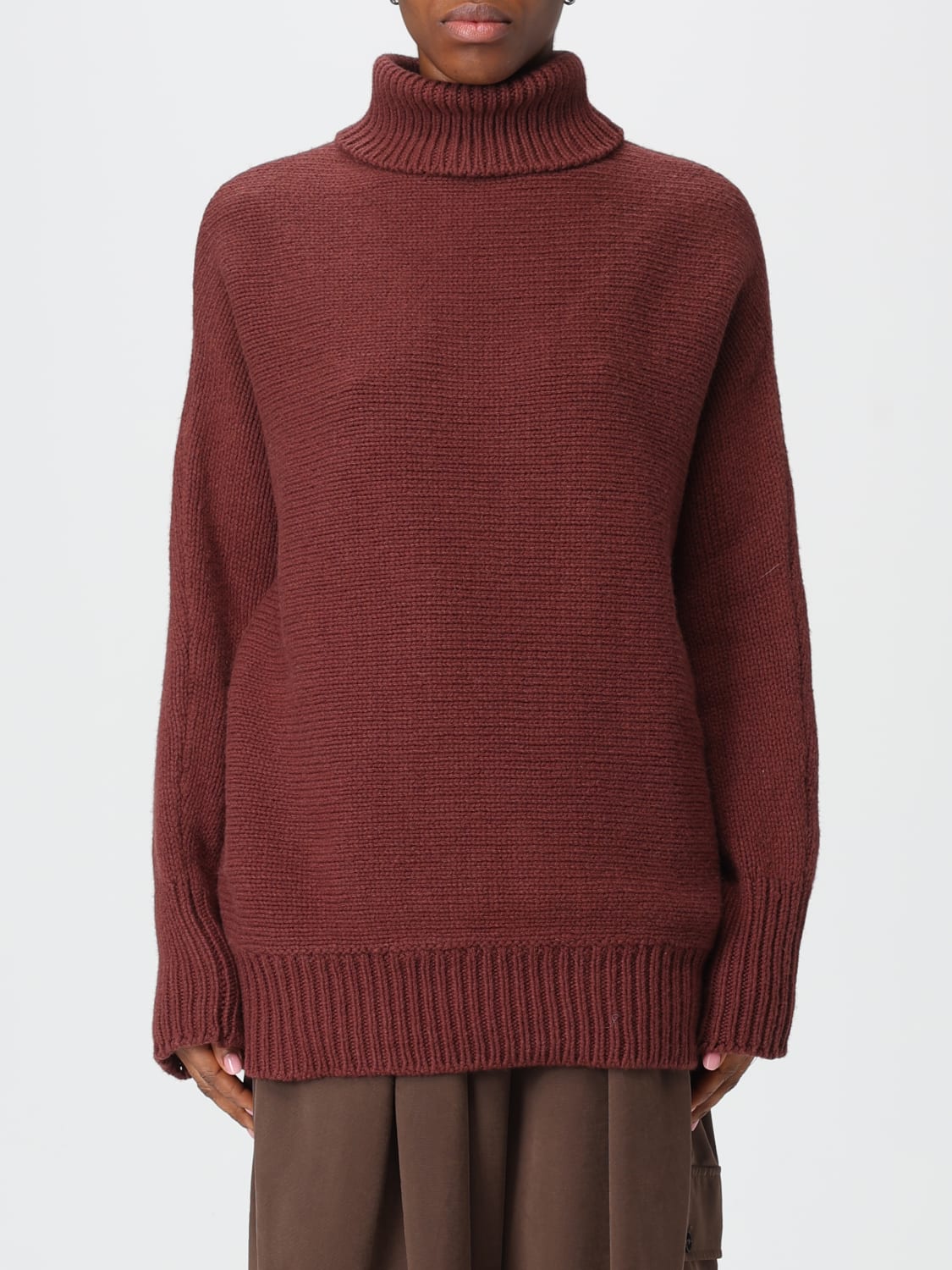 ALYSI SWEATER: Sweater woman Alysi, Brown - Img 1