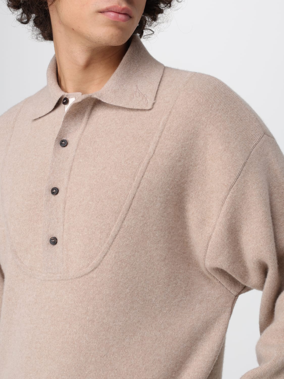 JACQUEMUS POLO SHIRT: Sweatshirt men Jacquemus, Beige - Img 5