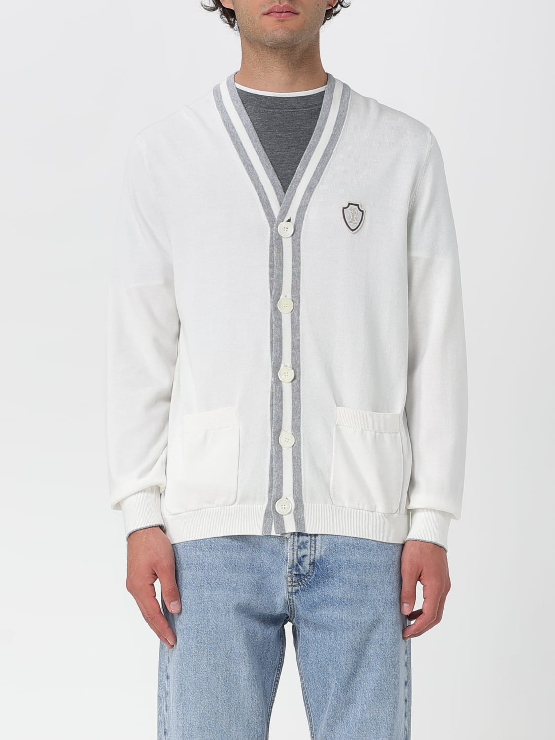 BRUNELLO CUCINELLI PULLOVER: Pullover herren Brunello Cucinelli, Grau - Img 1