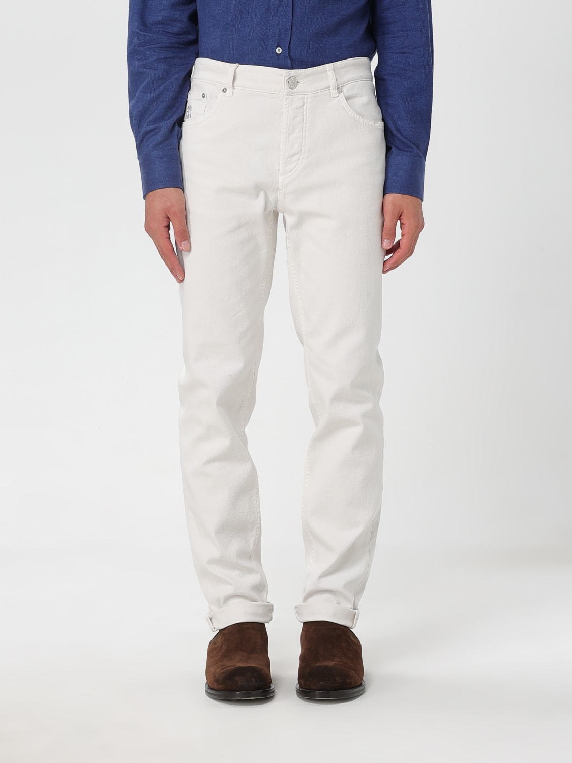 BRUNELLO CUCINELLI PANTS: Pants men Brunello Cucinelli, White - Img 1