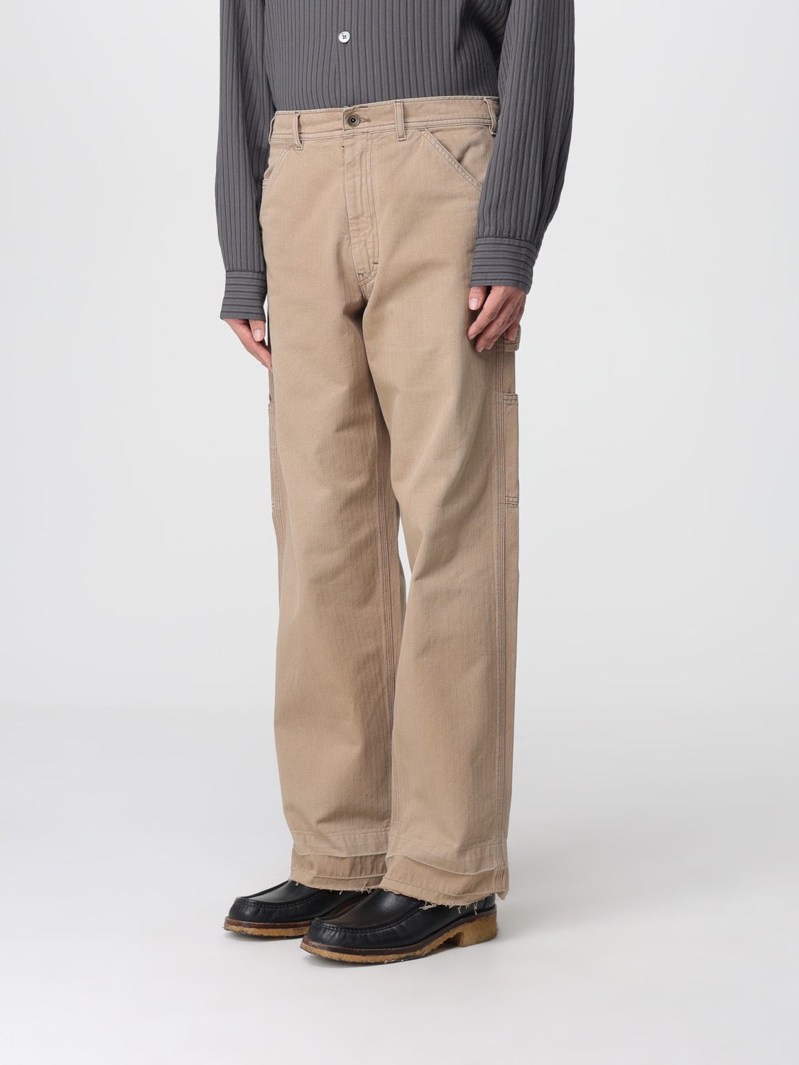 MAISON MARGIELA 裤子: 裤子 男士 Maison Margiela, 米色 - Img 3