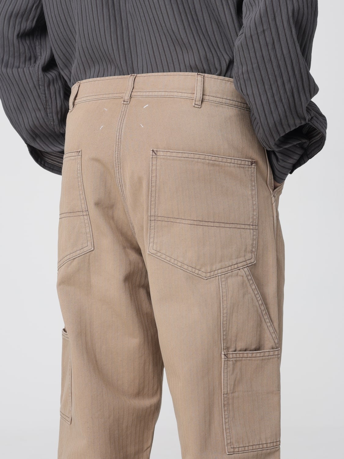 MAISON MARGIELA 裤子: 裤子 男士 Maison Margiela, 米色 - Img 4