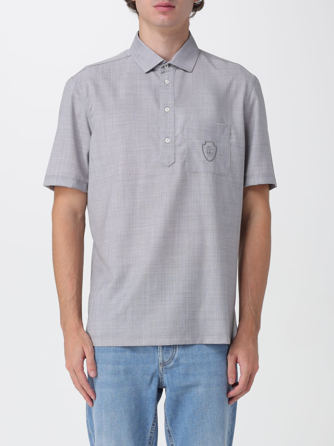 BRUNELLO CUCINELLI SHIRT: T-shirt men Brunello Cucinelli, Pearl - Img 1