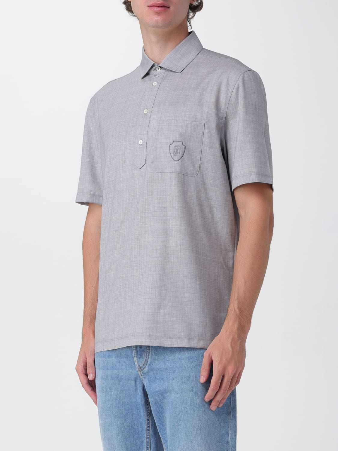 BRUNELLO CUCINELLI SHIRT: T-shirt men Brunello Cucinelli, Pearl - Img 4