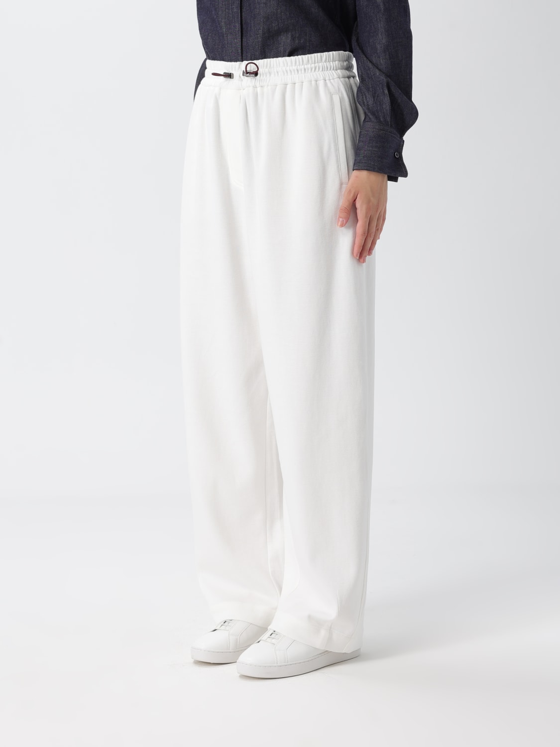 BRUNELLO CUCINELLI PANTALONI: Pantalone Brunello Cucinelli in cotone , Bianco - Img 4