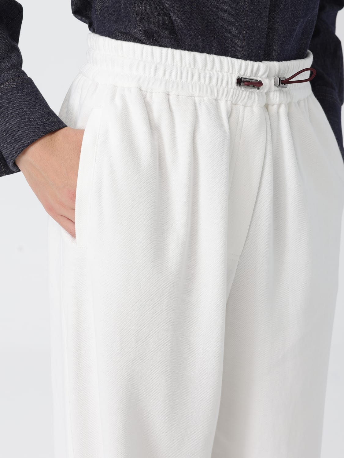 BRUNELLO CUCINELLI PANTALONI: Pantalone Brunello Cucinelli in cotone , Bianco - Img 5