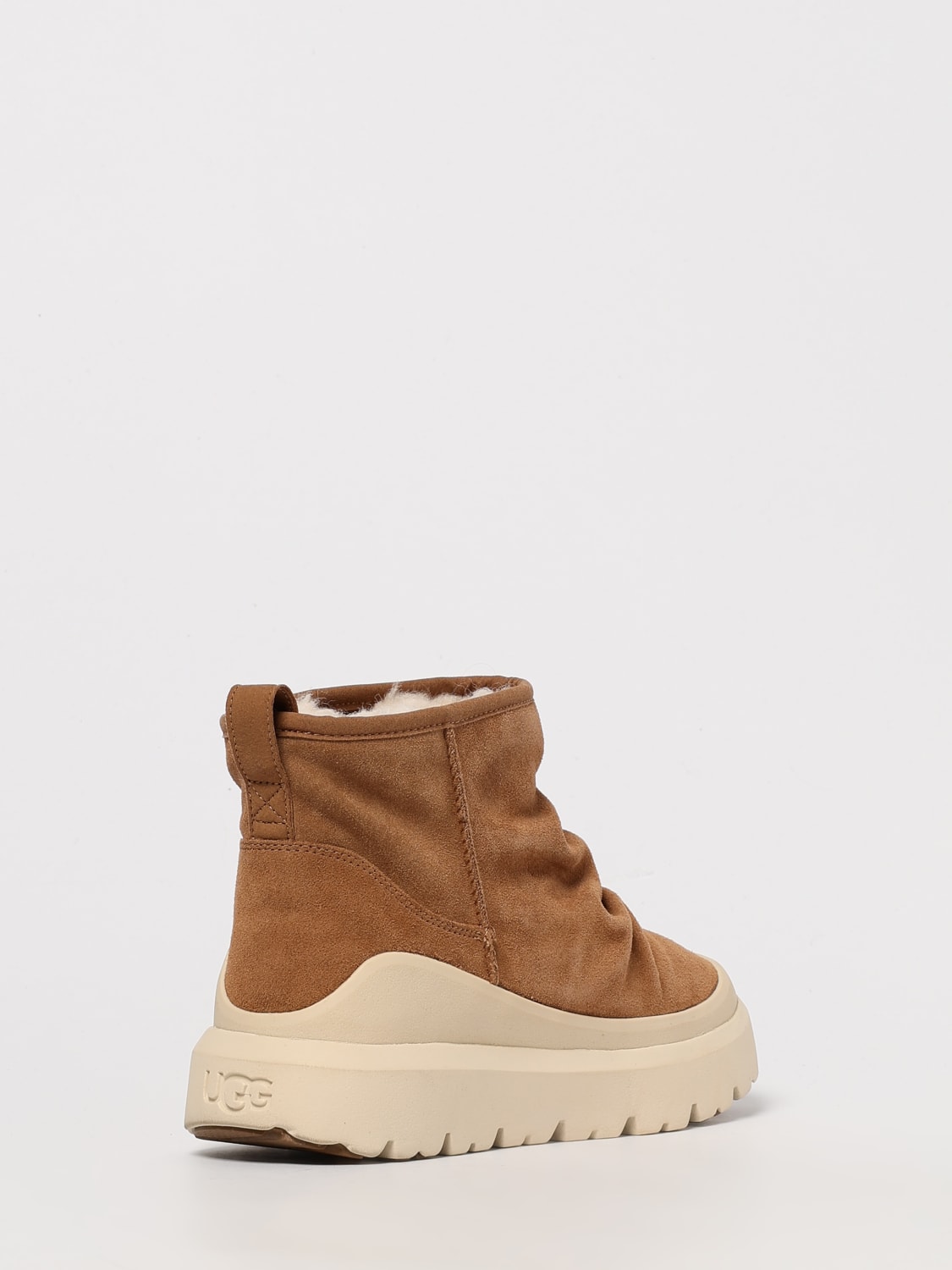 UGG STIVALETTI: Stivaletto Heritage Utility Mini UGG in camoscio drappeggiato , Marrone - Img 3