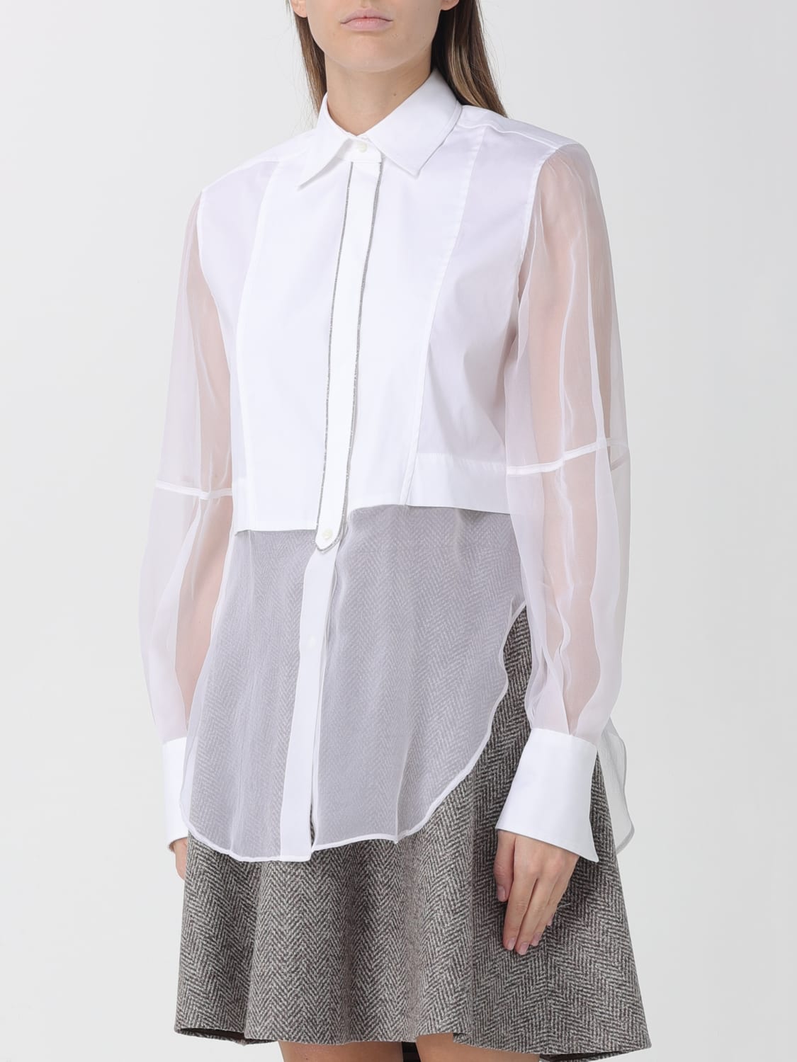 BRUNELLO CUCINELLI CAMISA: Camisa mujer Brunello Cucinelli, Blanco - Img 4