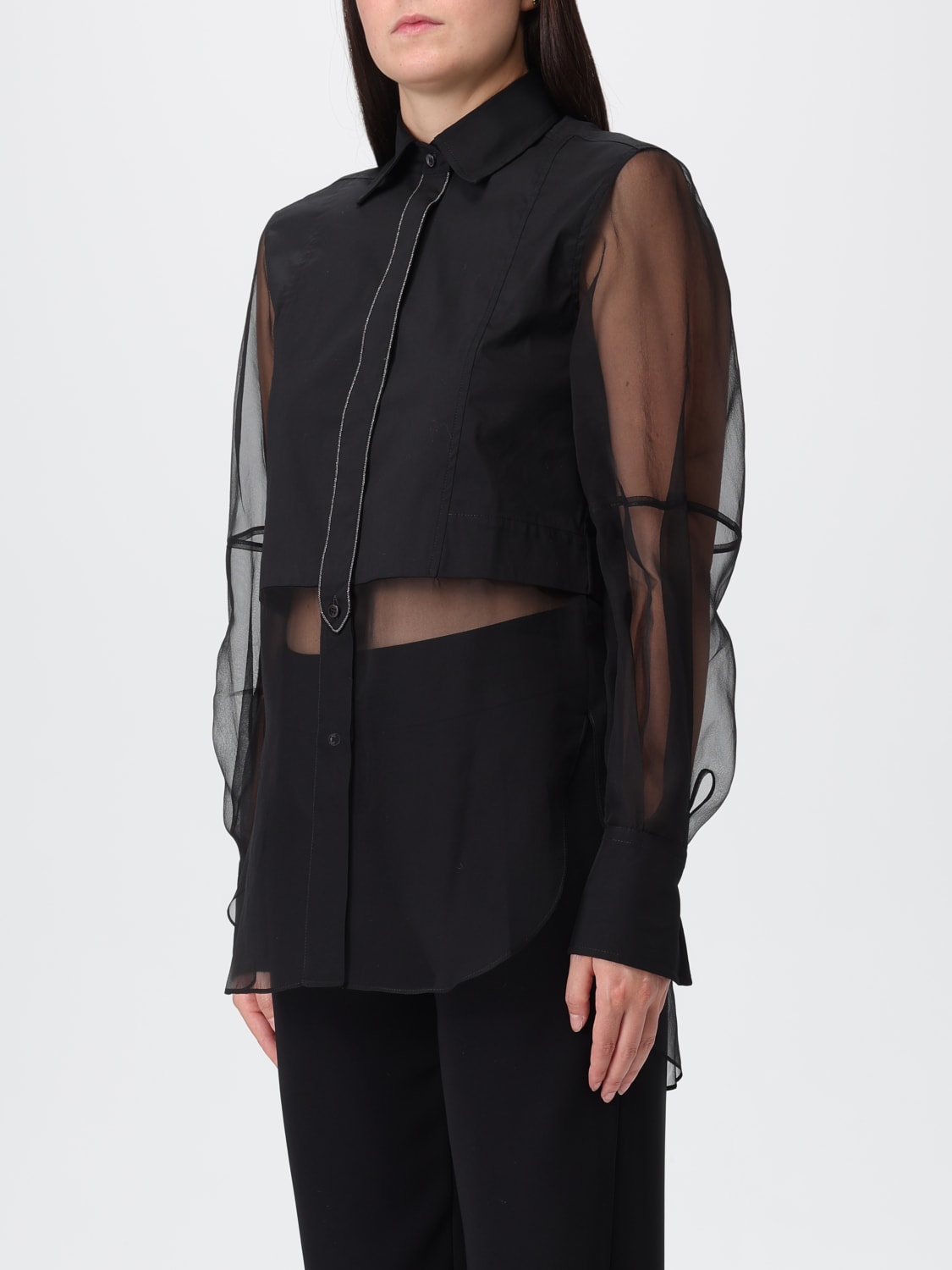 BRUNELLO CUCINELLI CHEMISE: Chemise femme Brunello Cucinelli, Noir - Img 4