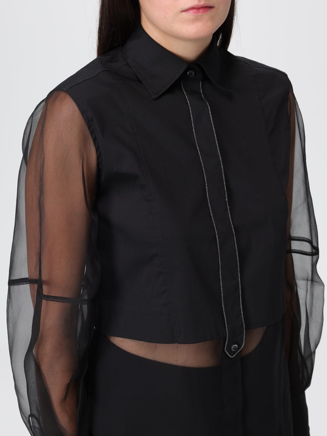 BRUNELLO CUCINELLI CHEMISE: Chemise femme Brunello Cucinelli, Noir - Img 5