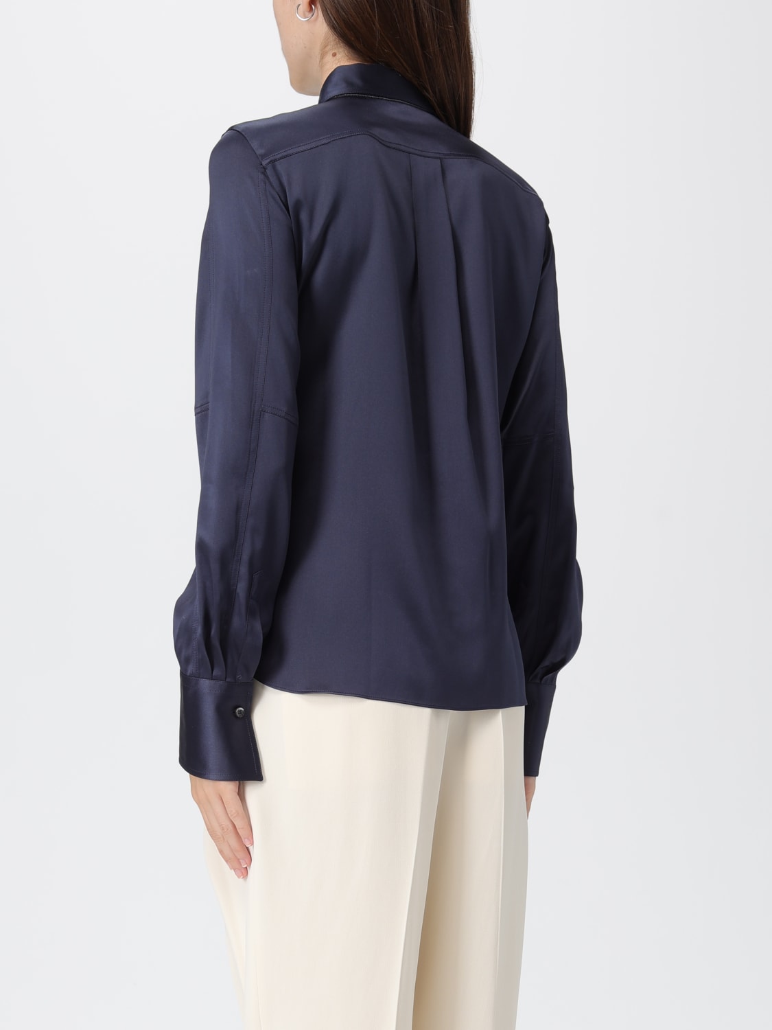 BRUNELLO CUCINELLI CAMICIA: Camicia Brunello Cucinelli in seta , Blue - Img 3