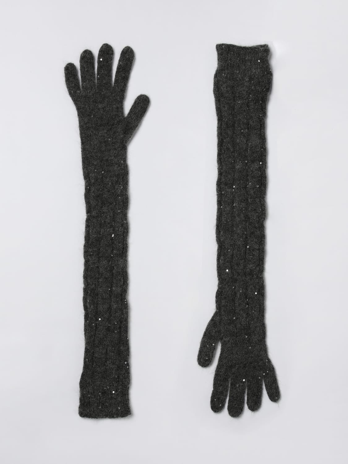 BRUNELLO CUCINELLI GLOVES: Gloves woman Brunello Cucinelli, Grey - Img 1