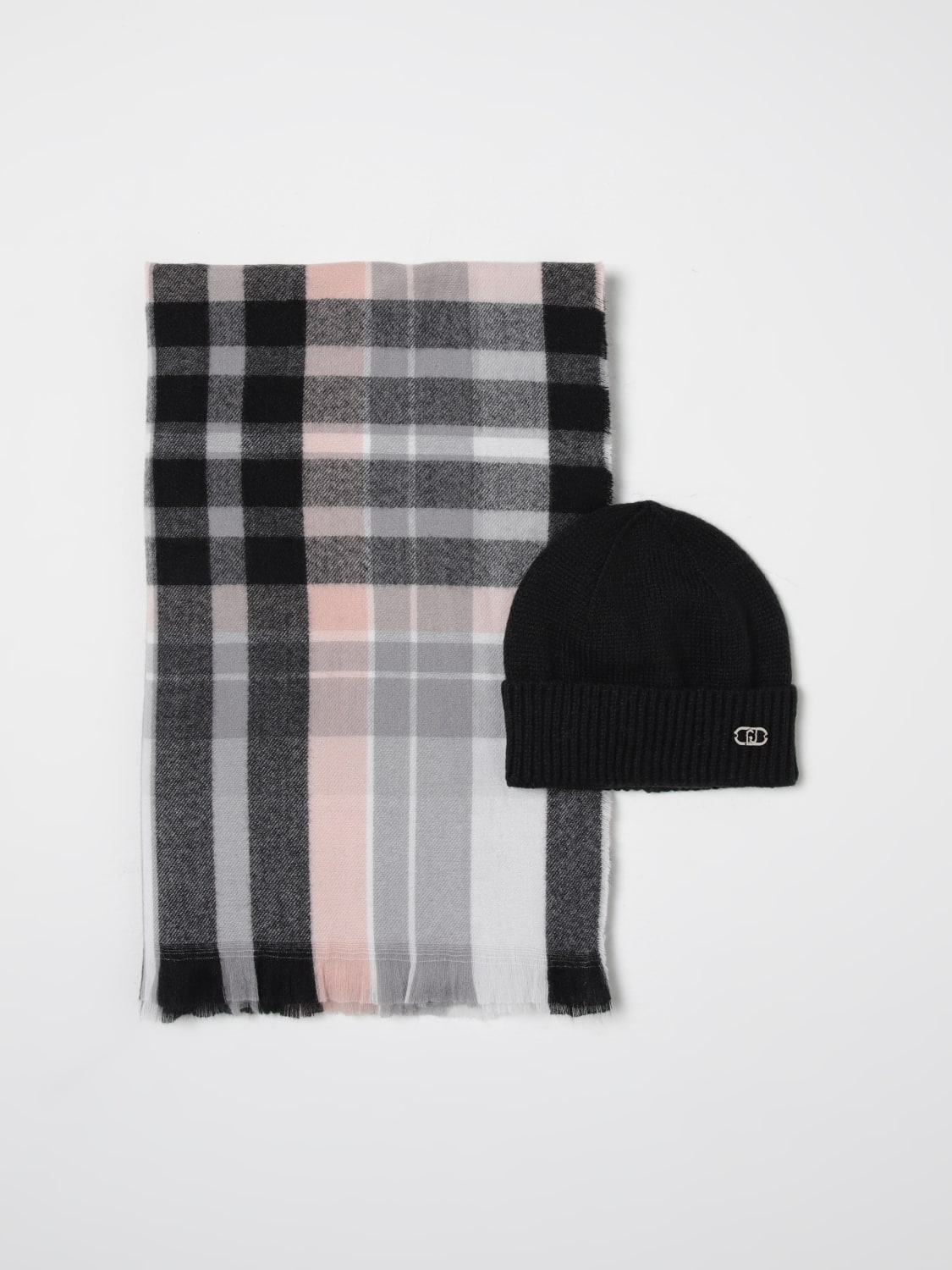 LIU JO CORREDI BAMBINI: Set cappello e sciarpa tartan Liu Jo, Nero - Img 1