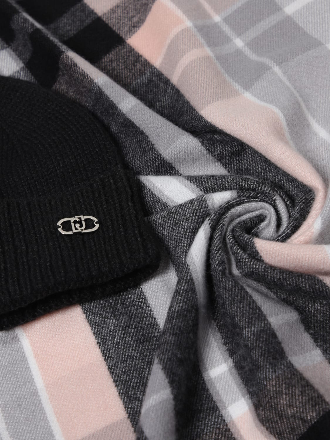 LIU JO CORREDI BAMBINI: Set cappello e sciarpa tartan Liu Jo, Nero - Img 3