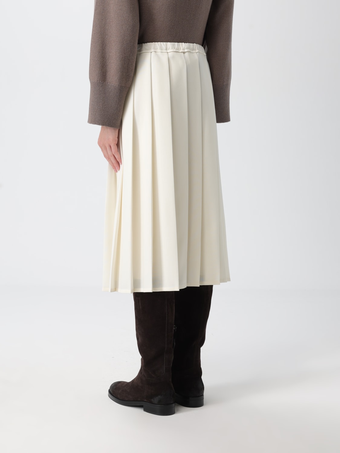 BRUNELLO CUCINELLI JUPE: Jupe femme Brunello Cucinelli, Crème - Img 3