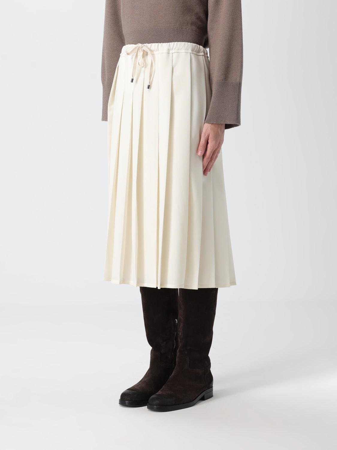 BRUNELLO CUCINELLI JUPE: Jupe femme Brunello Cucinelli, Crème - Img 4