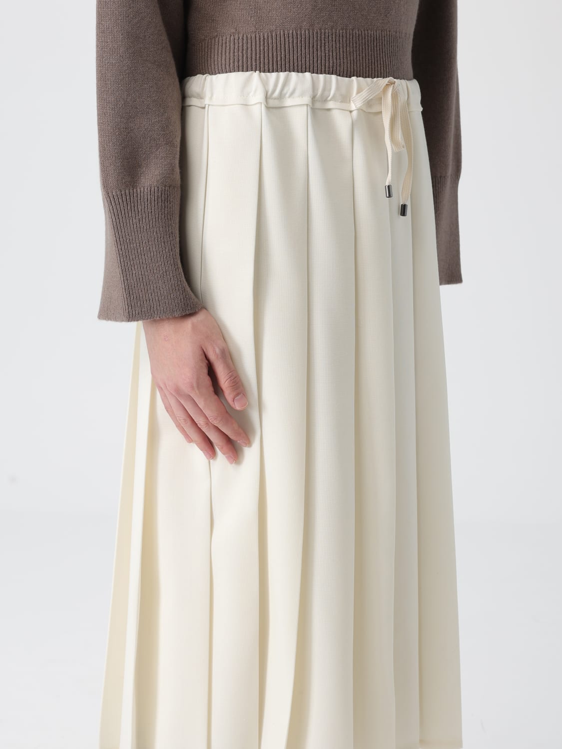 BRUNELLO CUCINELLI JUPE: Jupe femme Brunello Cucinelli, Crème - Img 5