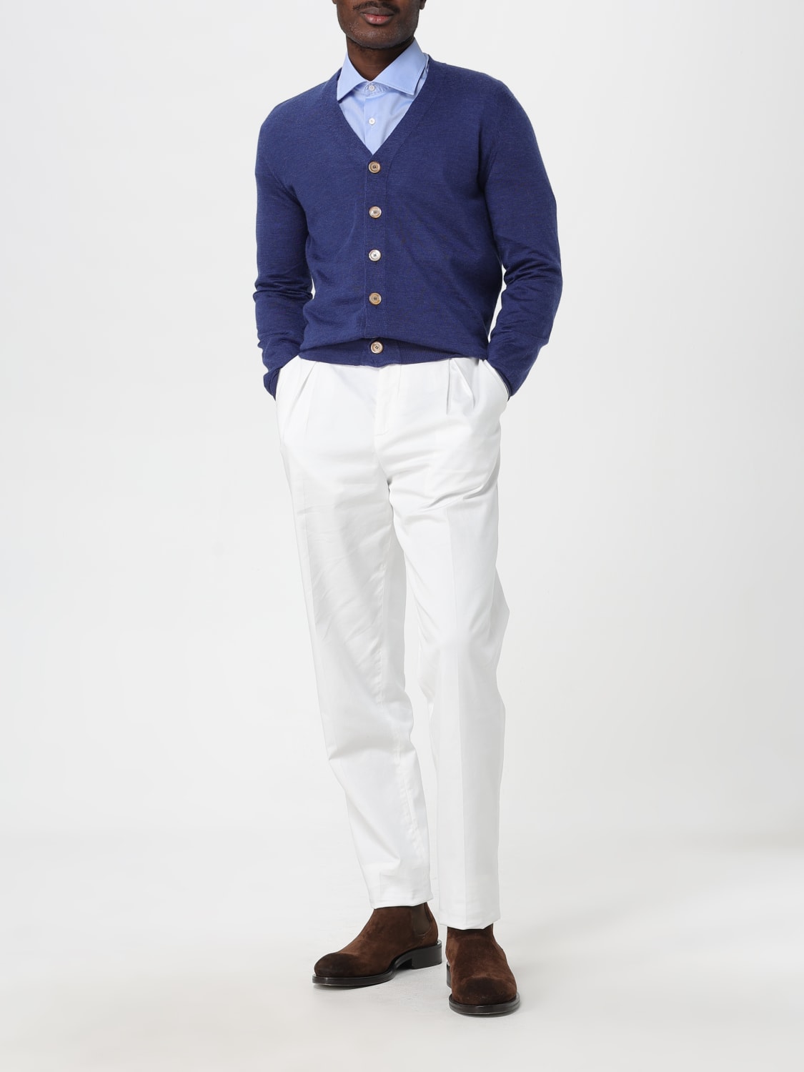 BRUNELLO CUCINELLI 毛衣: 卫衣 男士 Brunello Cucinelli, 蓝宝石 - Img 2