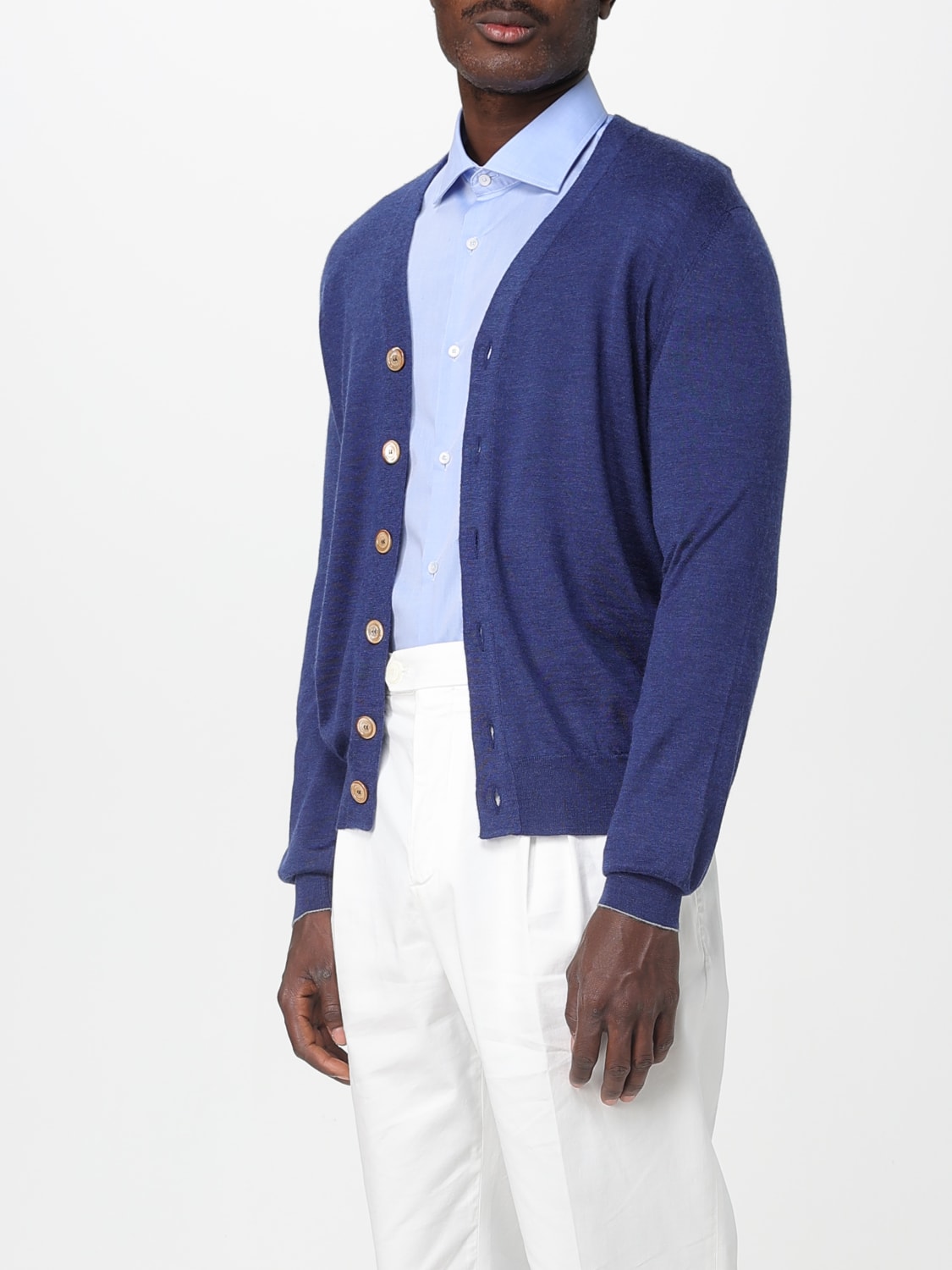 BRUNELLO CUCINELLI 毛衣: 卫衣 男士 Brunello Cucinelli, 蓝宝石 - Img 4