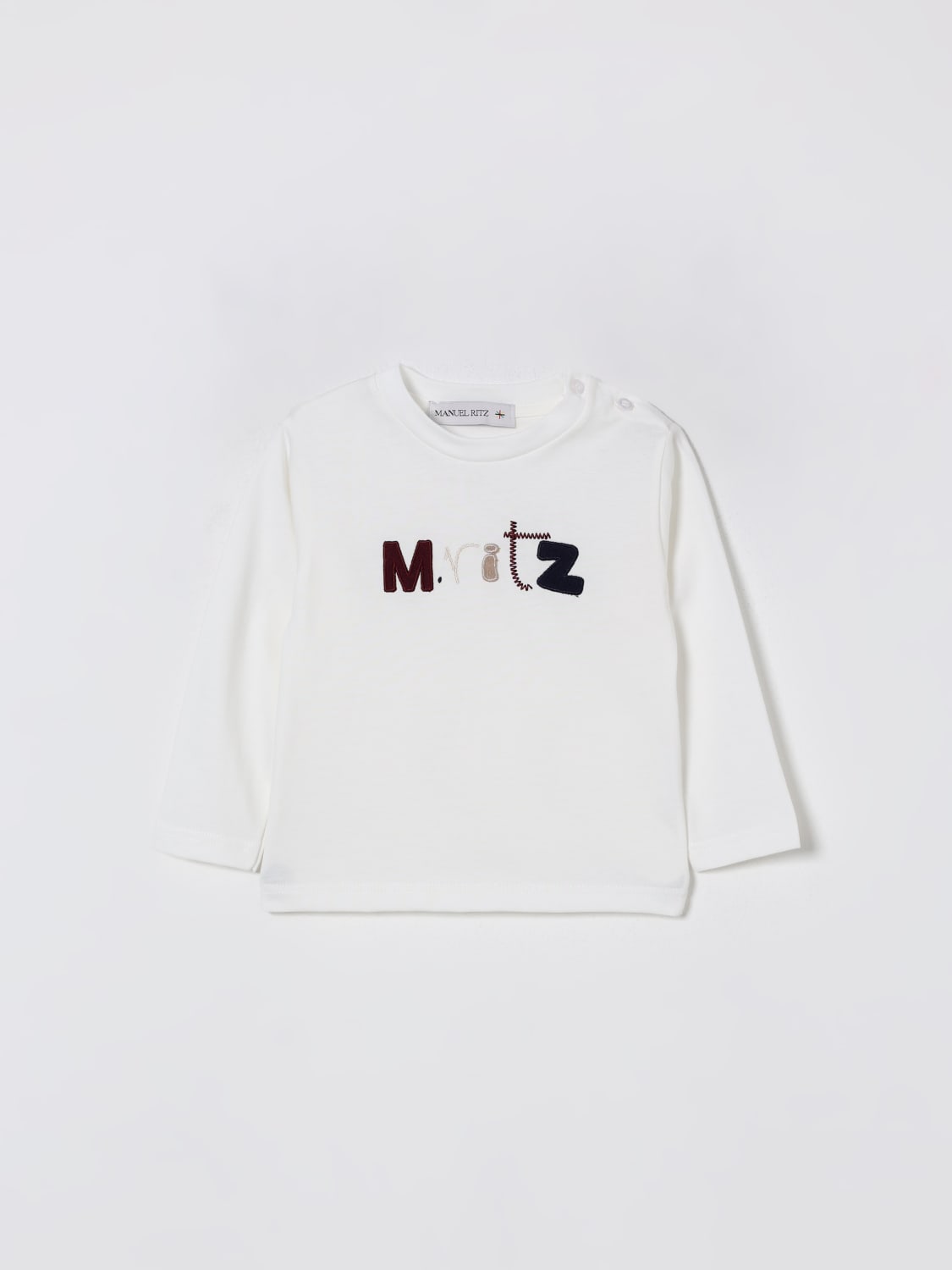 MANUEL RITZ T-SHIRT: T-shirt in cotone con logo Manuel Ritz, Bianco - Img 1