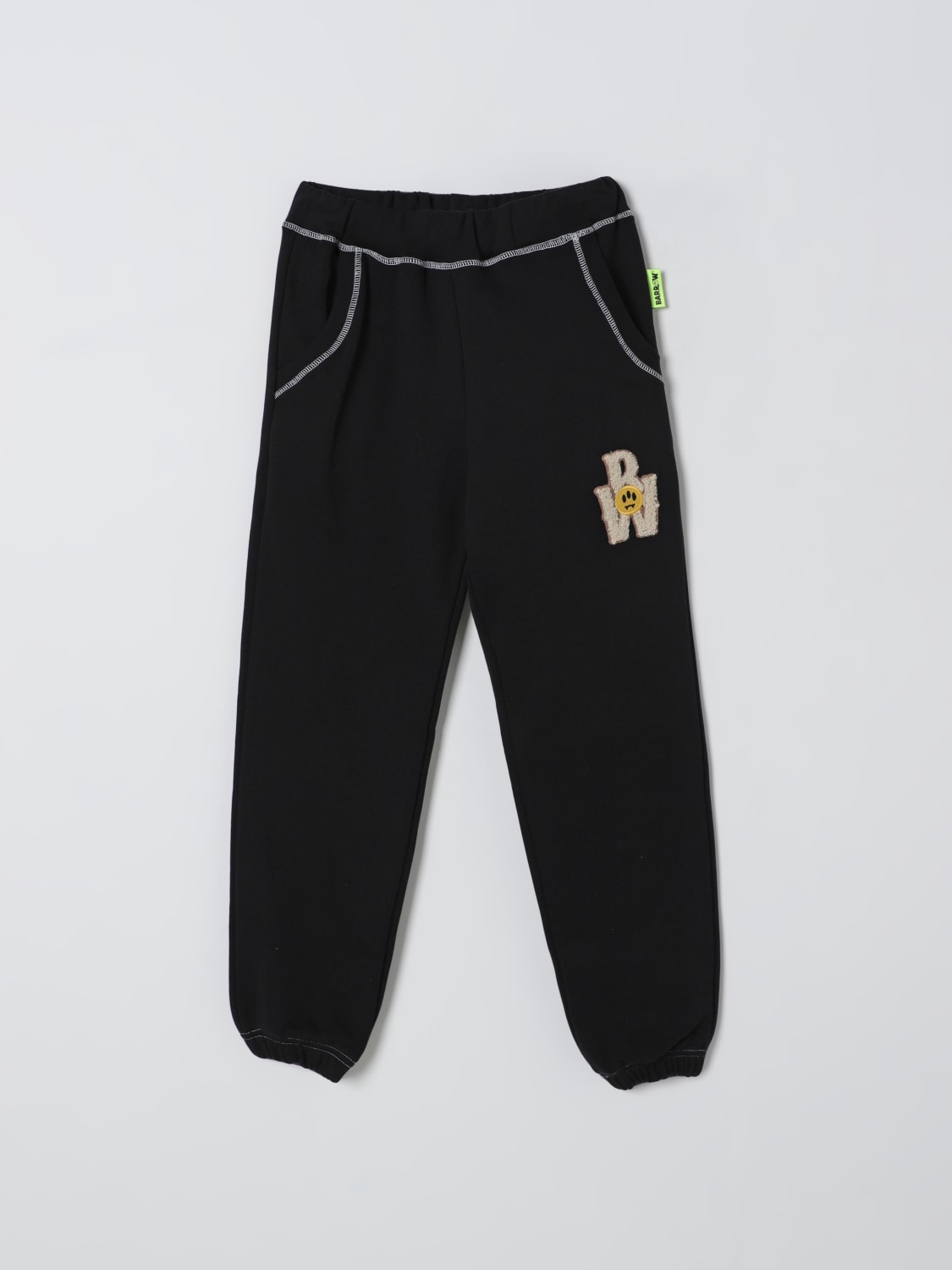 BARROW KIDS PANTALONI: Pantalone jogging in cotone con logo Barrow Kids, Nero - Img 1