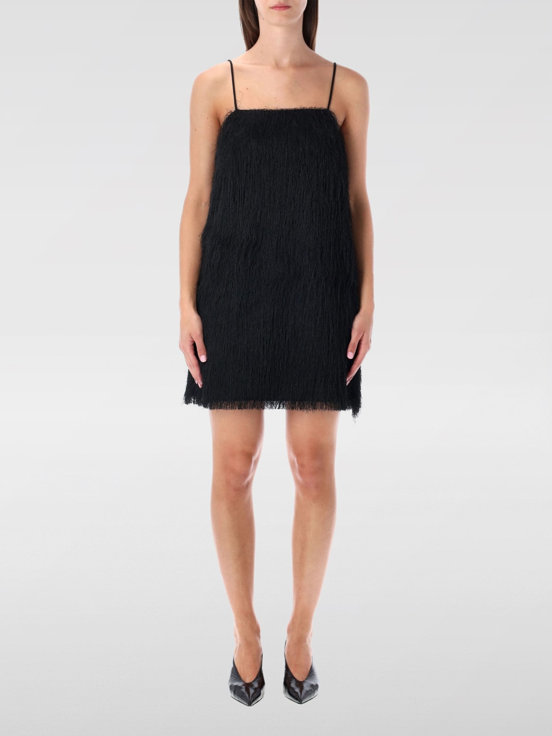 BY MALENE BIRGER ABITO: Abito Ledo di frange by Malene Birger, Nero - Img 1