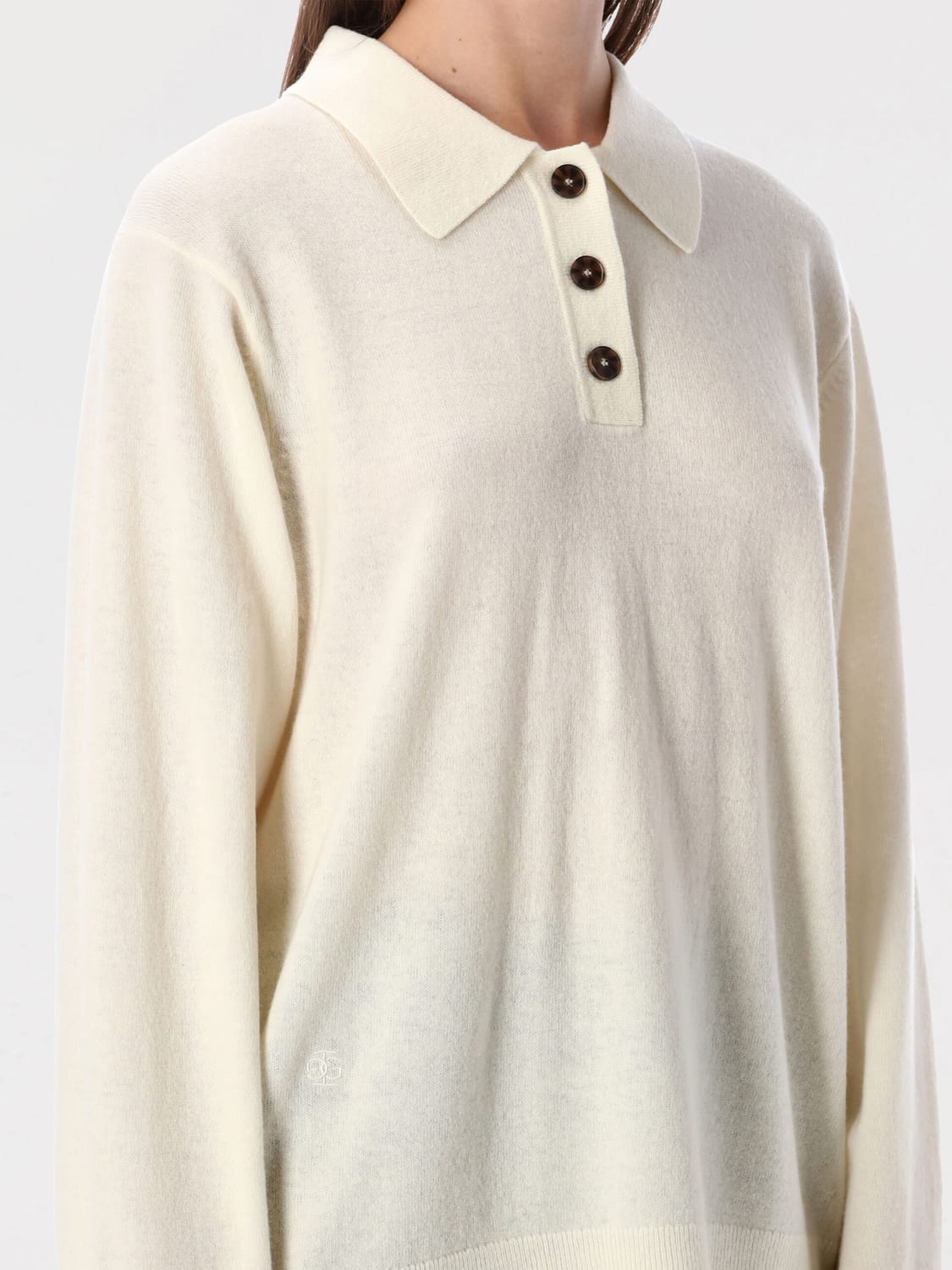 THE GARMENT POLO: Polo in maglia di cashmere e lana The Garment, Bianco - Img 3