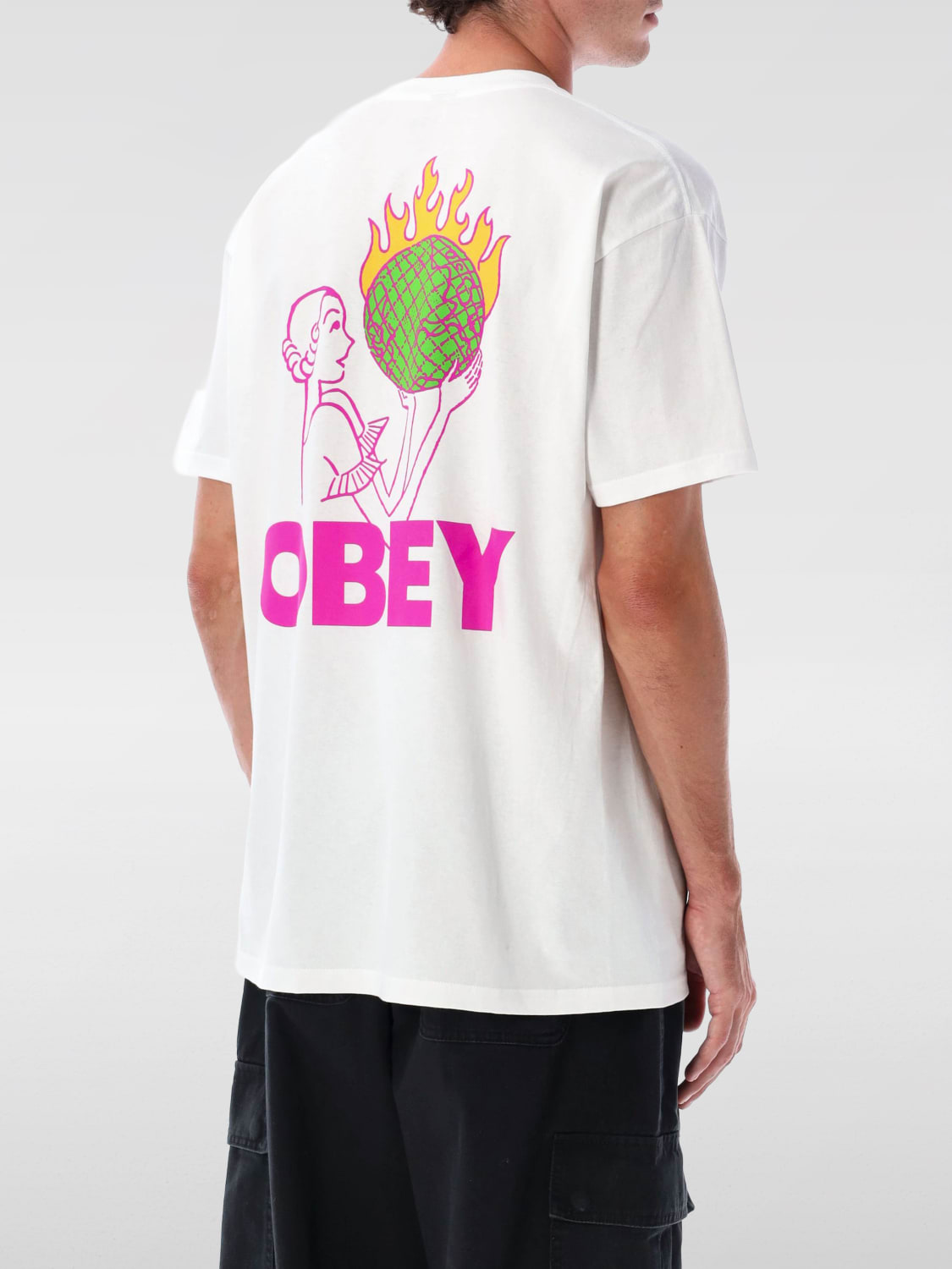 OBEY 티셔츠: 티셔츠 남성 Obey, 화이트 - Img 2