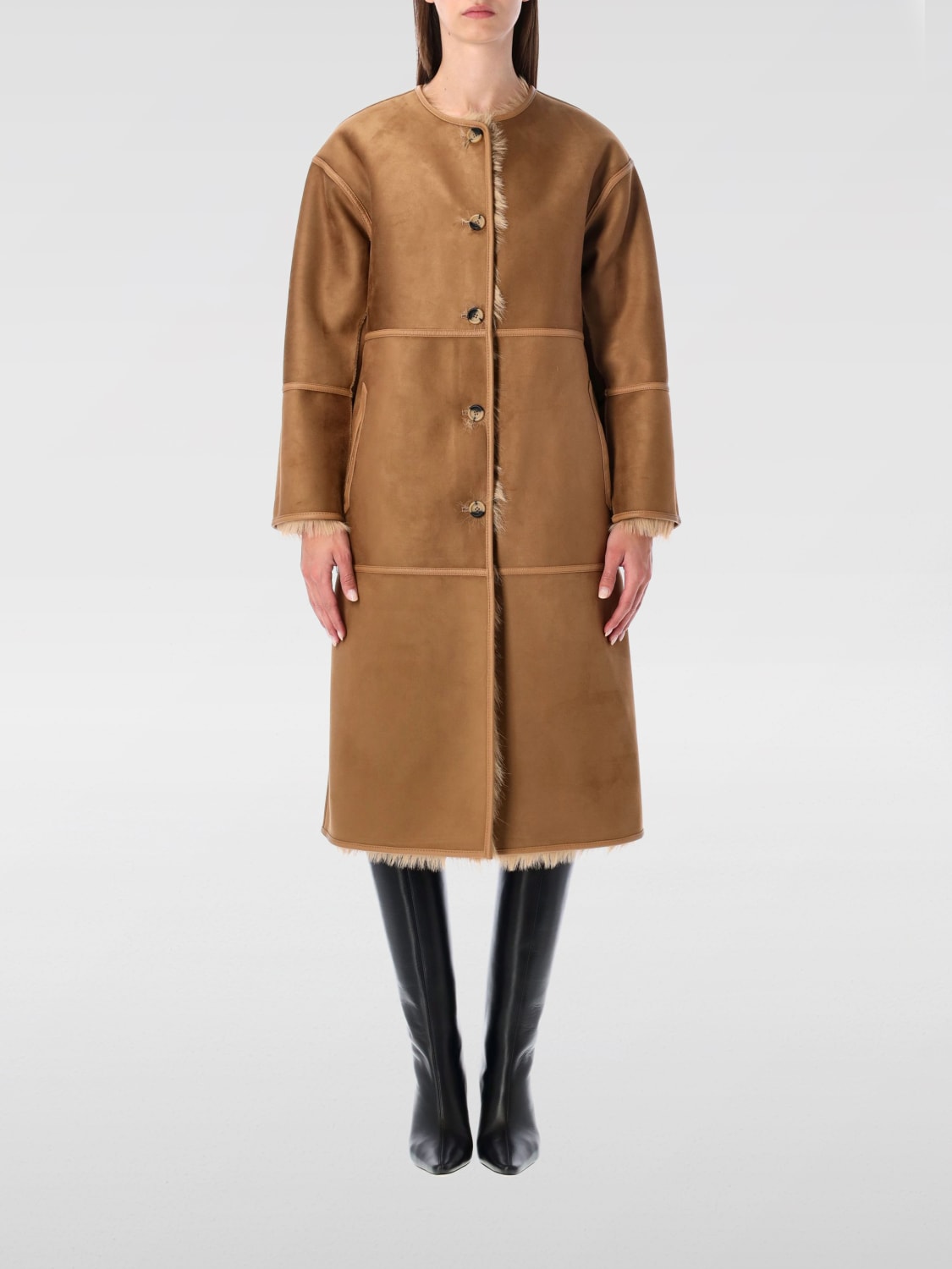 URBANCODE PELZMANTEL: Mantel damen Urbancode, Braun - Img 3