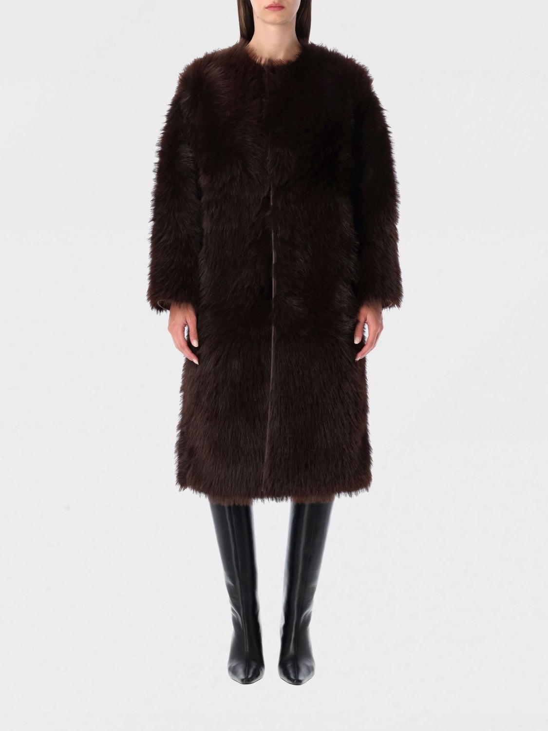 URBANCODE FOURRURE: Manteau femme Urbancode, Ébène - Img 1