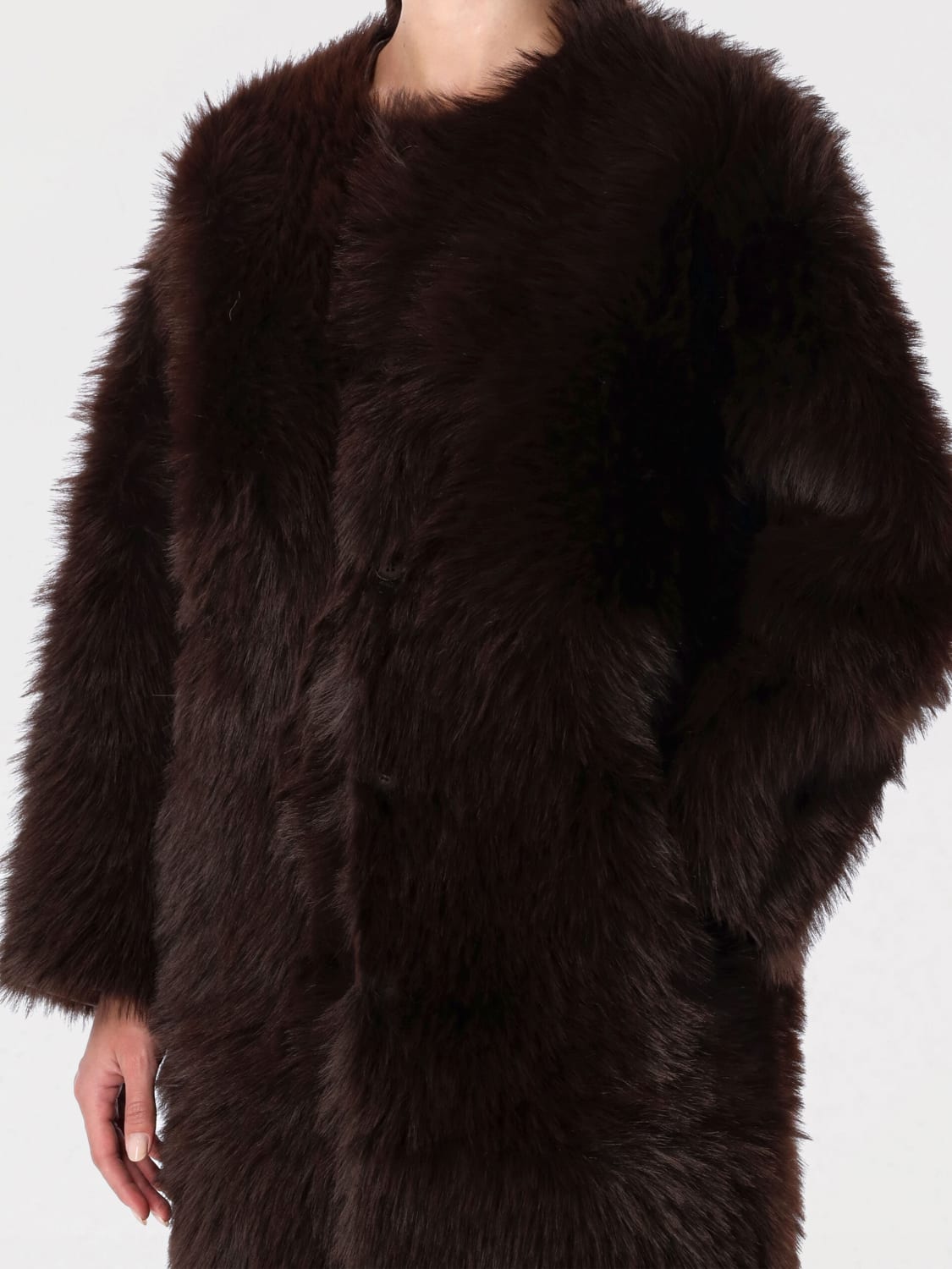 URBANCODE FOURRURE: Manteau femme Urbancode, Ébène - Img 3